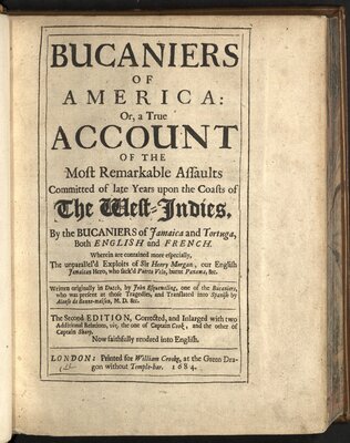Bucaniers of America  - Title page