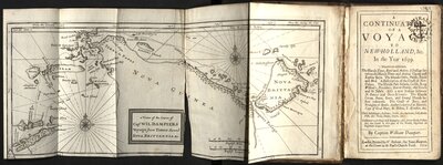 Continuation of a Voyage to New Holland  - Title page and map of Nova Guinea