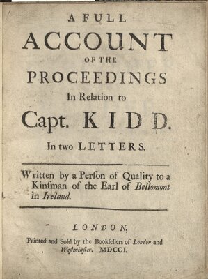A Full Account of the Proceedings in Relation to Captain Kidd  - Title page