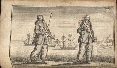 A General History of the Pyrates…  - Illustration of Mary Read and Anne Bonny