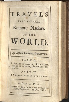 Travels into several remote nations… By Captain Lemuel Gulliver, Vol. II  - Title page