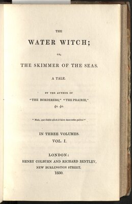 The Water Witch: or, The Skimmer of the Seas  - Title page