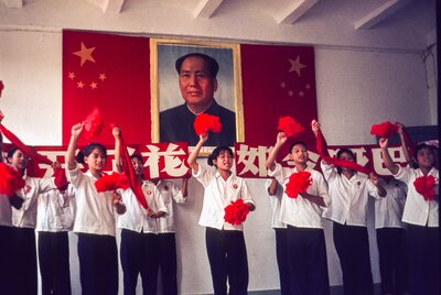 Young Students Performing Revolutionary Routine