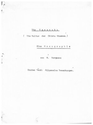 Die Kamanuku : die Kultur der Chimbu Staemme, eine monographie – Title page