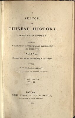 A sketch of Chinese history, ancient and modern : comprising a retrospect of the foreign intercourse and trade with China – Title page