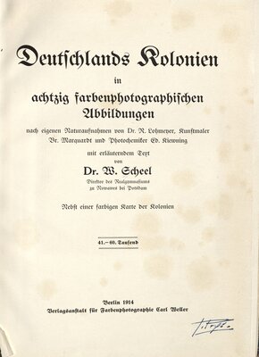 Deutschlands Kolonien in achtzig farbenphotographischen Abbildungen : nach eigenen Naturaufnahmen – Title page