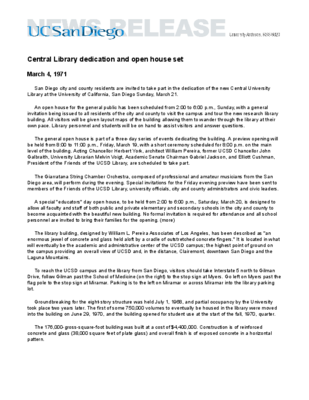 News release: Central Library dedication and open house set