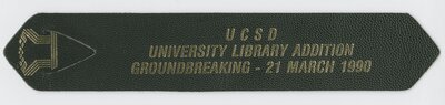 Geisel Library addition groundbreaking bookmark