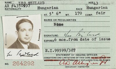 Leo Szilard's Green Card - Front