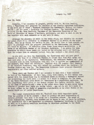 Correspondence with Jonas Salk