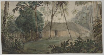 Drawing from Letters from the Du Petit-Thouars Expedition to Tahiti and South American on the Corvette Somme