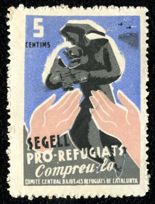 Spanish Civil War Stamp: Refugees