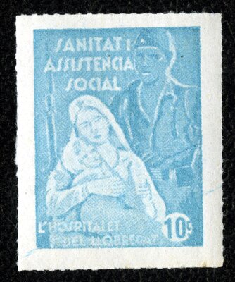 Spanish Civil War Stamp: Social Assistance