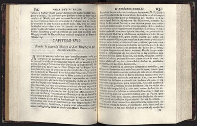 Relacion historica de la vida y apostolicas tareas del venerable padre Fray Junípero Serra - Pages 82 and 83